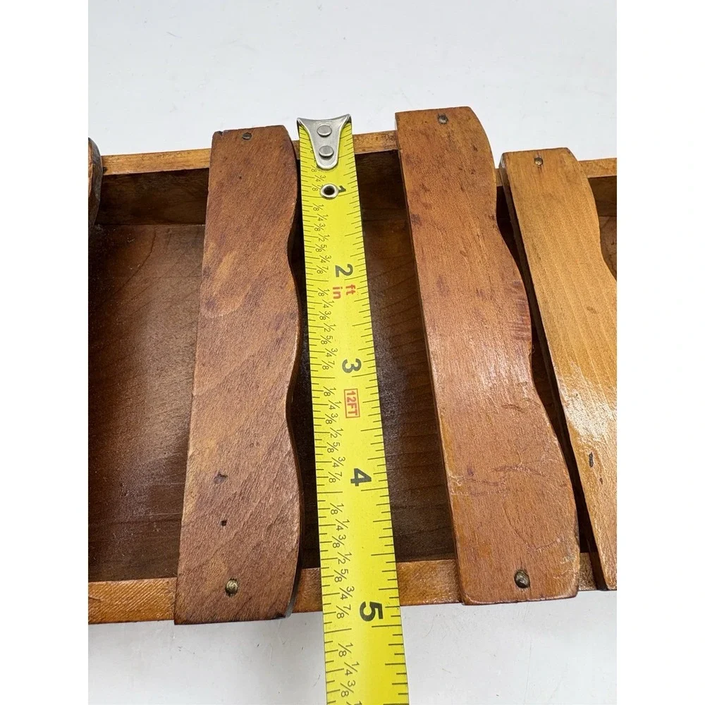 Vintage Colonial Hanging Wood Mail Holder Rack Eagle Accent Americana MCM Japan